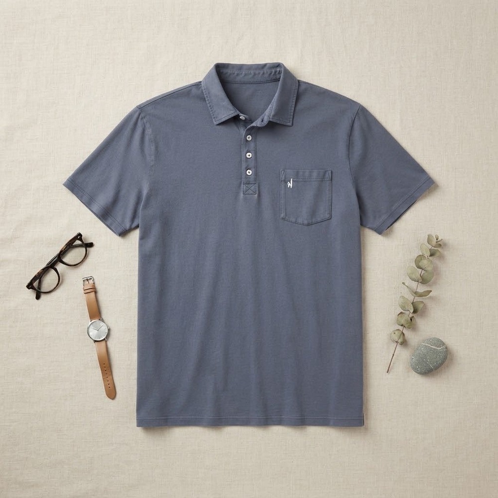 Johnnie-O Polo Shirt Mens XXL Blue Gray Slim Fit Hangin Out Casual Preppy